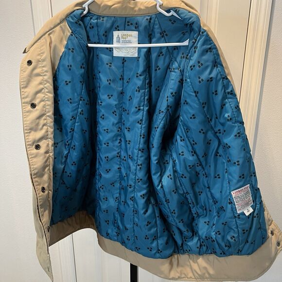 London Fog Jacket Snap Up Size 12 PET Tan Padded Pockets Lined Winter - Picture 7 of 16